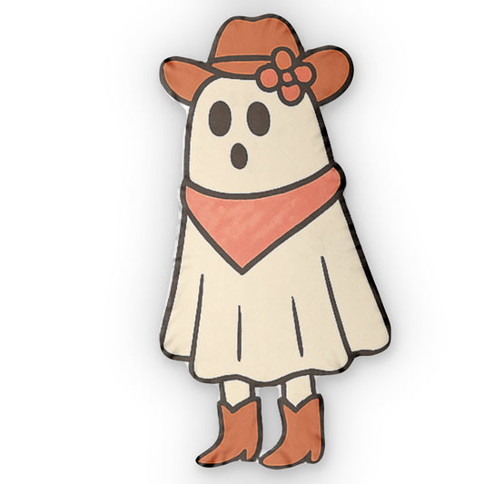 Cowgirl Ghost Pillow | Fun Decor for Kids, Halloween, Playrooms, Gifts