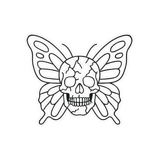 Gothic Butterfly Skull Vinyl Kiss-Cut Stickers | Edgy Decor for Laptops & Bindings