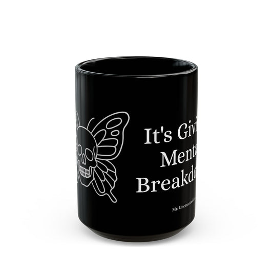 Gothic Butterfly Skull Mug - 11oz & 15oz Black Coffee Cup
