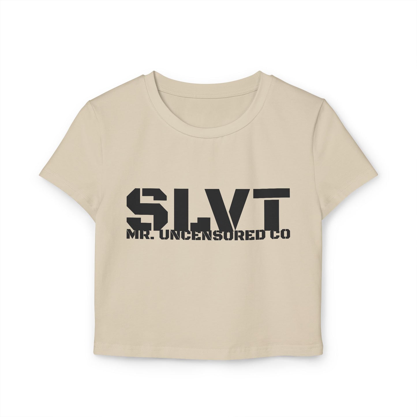 SLVT Graphic Women's Baby Tee, Casual Crop Top, Trendy T-Shirt, Gift for Her, Summer Fashion, Funny Apparel
