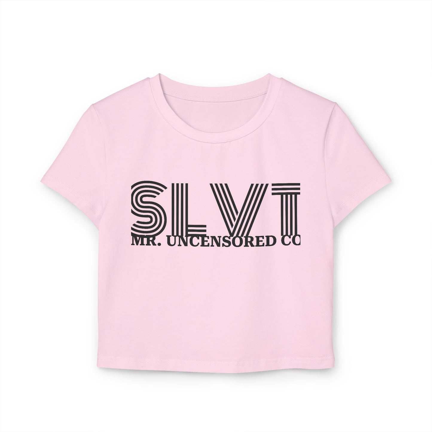 SLVT Graphic Women's Baby Tee, Casual Crop Top, Trendy T-Shirt, Gift for Her, Summer Fashion, Funny Apparel