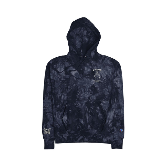 F - Off - Tie-Dye Hoodie - Champion with Embroidery - Stylish Casual Wear for All Occasions