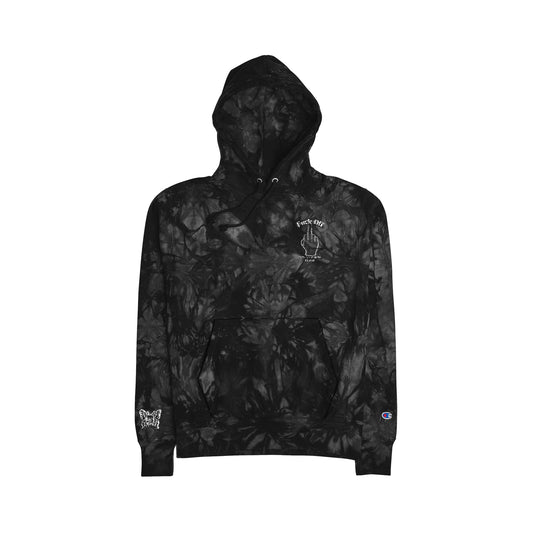 F - Off - Tie-Dye Hoodie - Champion with Embroidery - Stylish Casual Wear for All Occasions