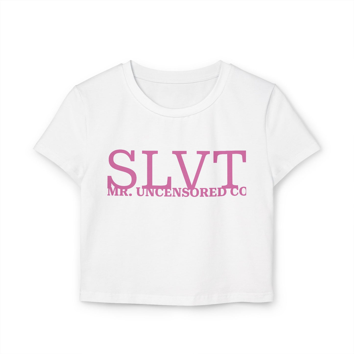 SLVT Graphic Women's Baby Tee, Casual Crop Top, Trendy T-Shirt, Gift for Her, Summer Fashion, Funny Apparel