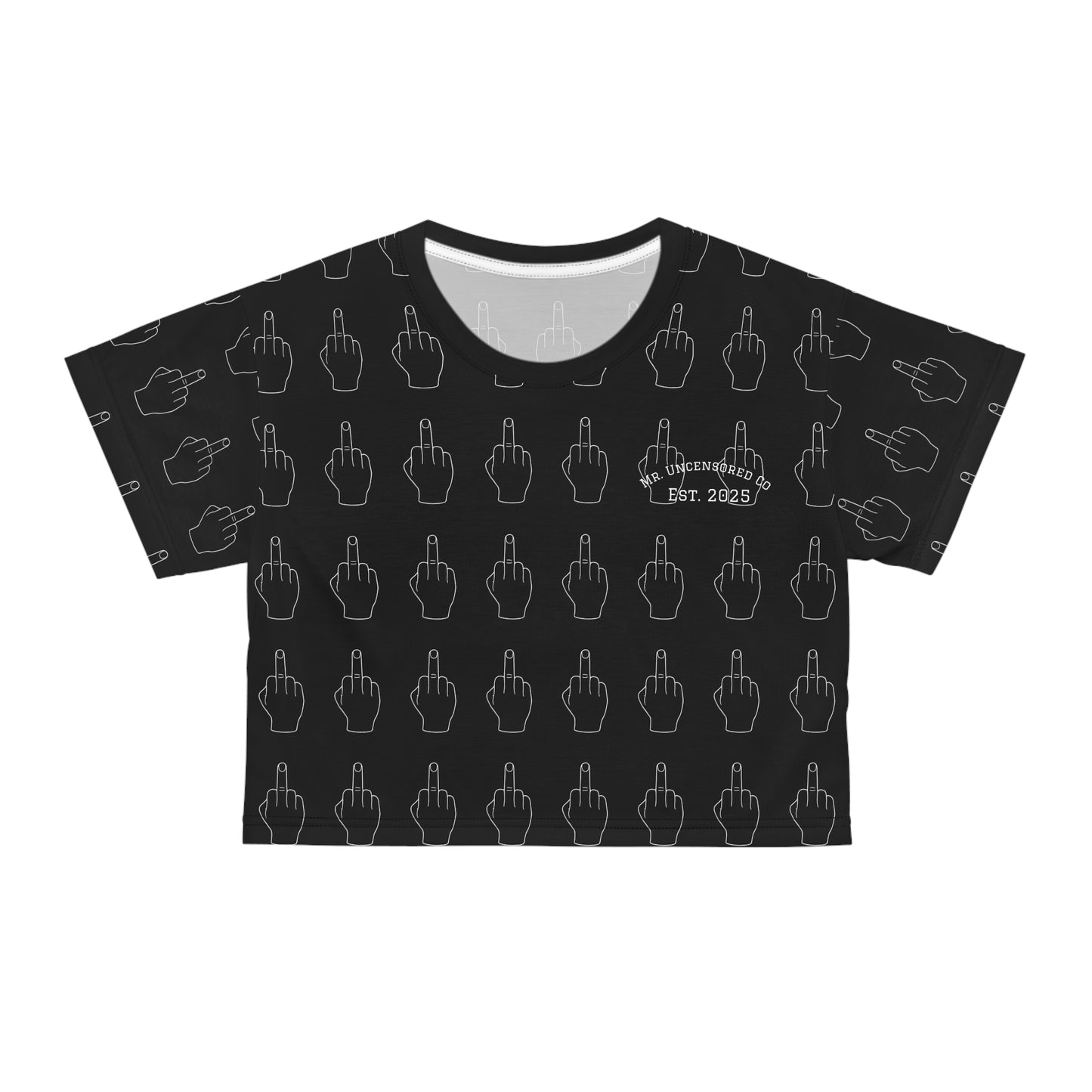 Bold Statement Crop Tee – Edgy Graphic Tee with Middle Finger Design for Trendsetters