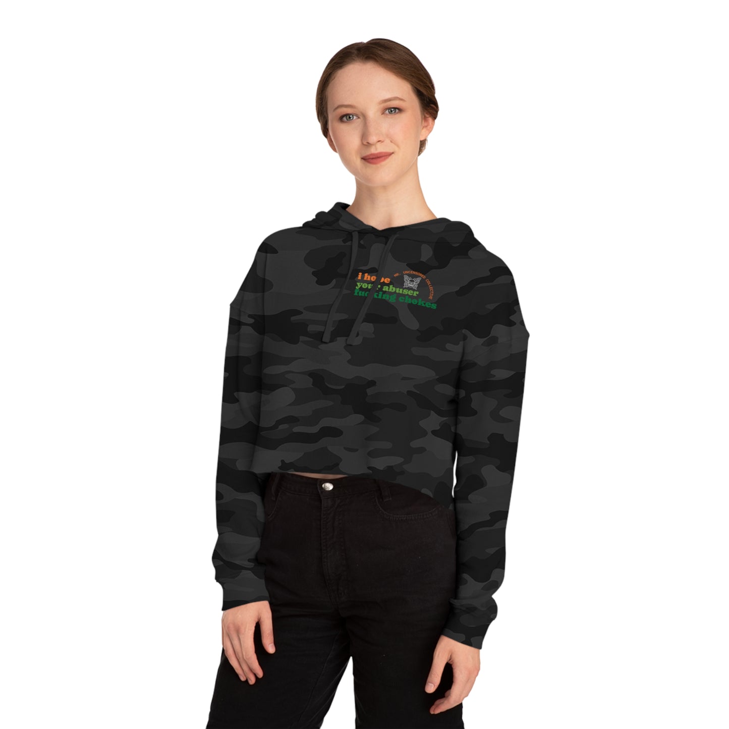I Hope Your Abuser F*ng Chokes | Crop Hoodie